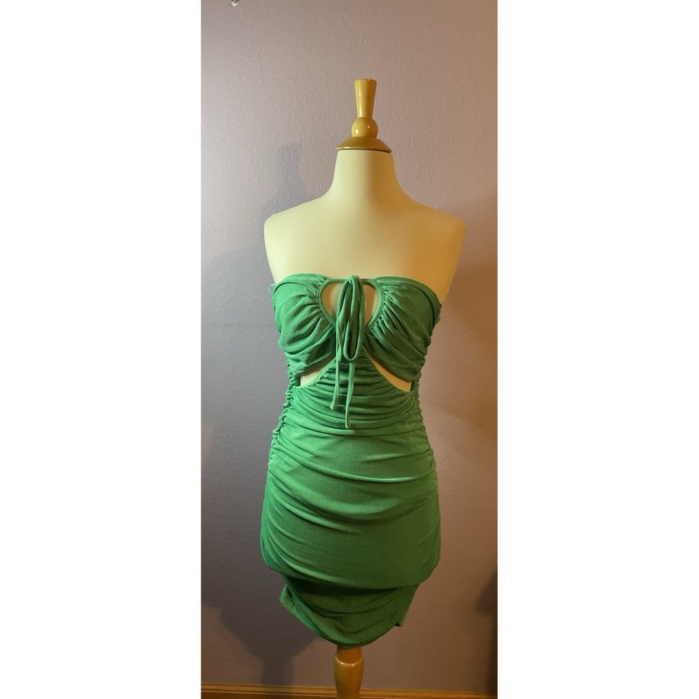Edit By Nine Green Cutout Mini‎ Bodycon Lined Dress Size Large New